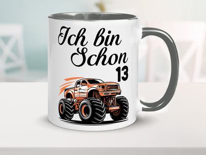 13. Geburtstag | Monster truck 13 Jahre Geschenkidee Humor Tasse