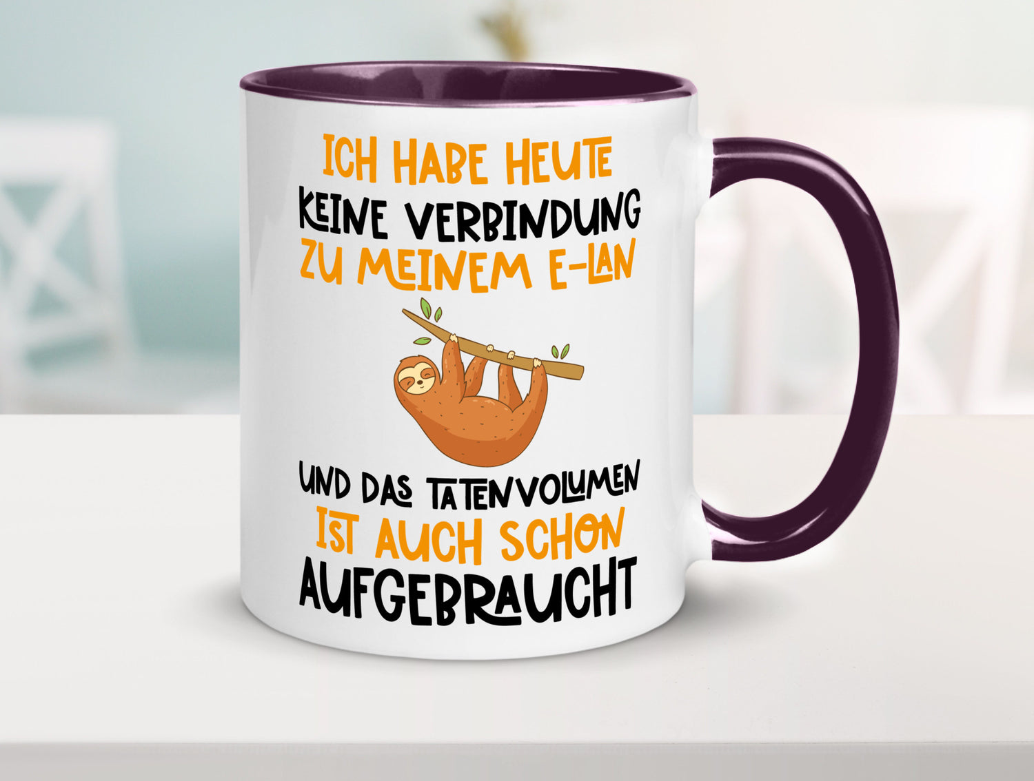 Tatenvolumen aufgebraucht | Spruch Humor Faultier Tierliebhaber Geschenkidee
