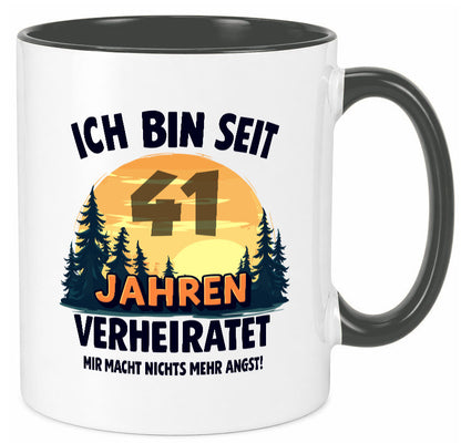 Ich bin Verheiratet | 41. Hochzeitstag Ehepaar v2 Geschenkidee Humor Tasse