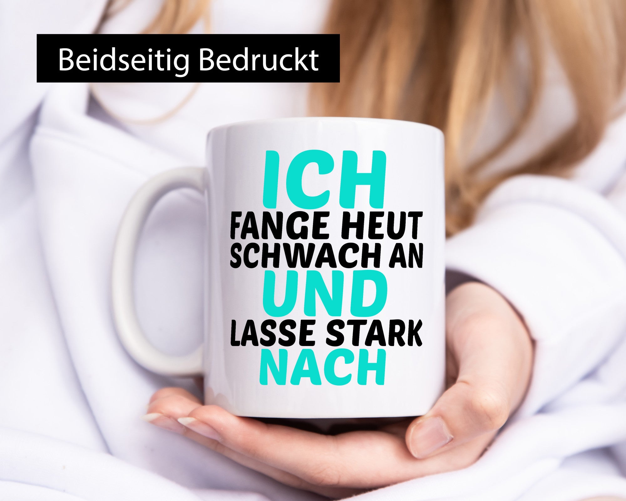 Schwach anfangen und stark nachlassen | Kollegen Arbeit Humor Büro Geschenkidee