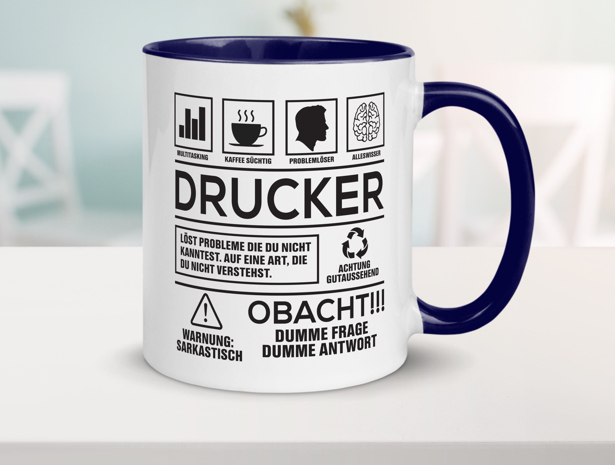 Achtung Probleme Drucker | Druckerei Print Medien Humor Geschenkidee Tasse