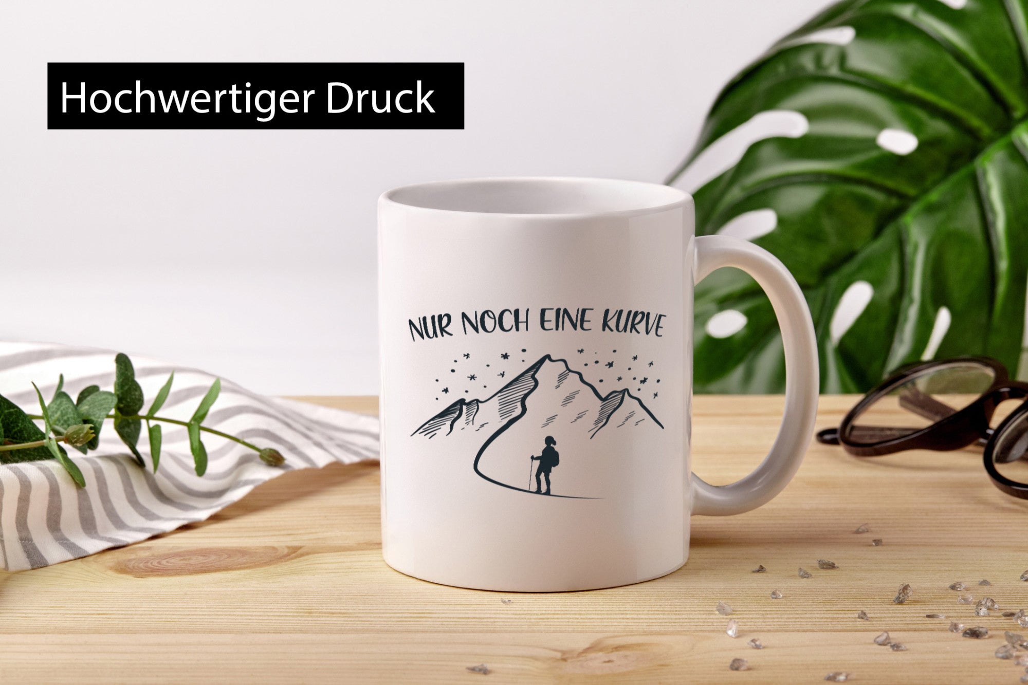Nur noch eine Kurve | Berge Wanderin Sterne lustig Humor Geschenkidee Geschenk