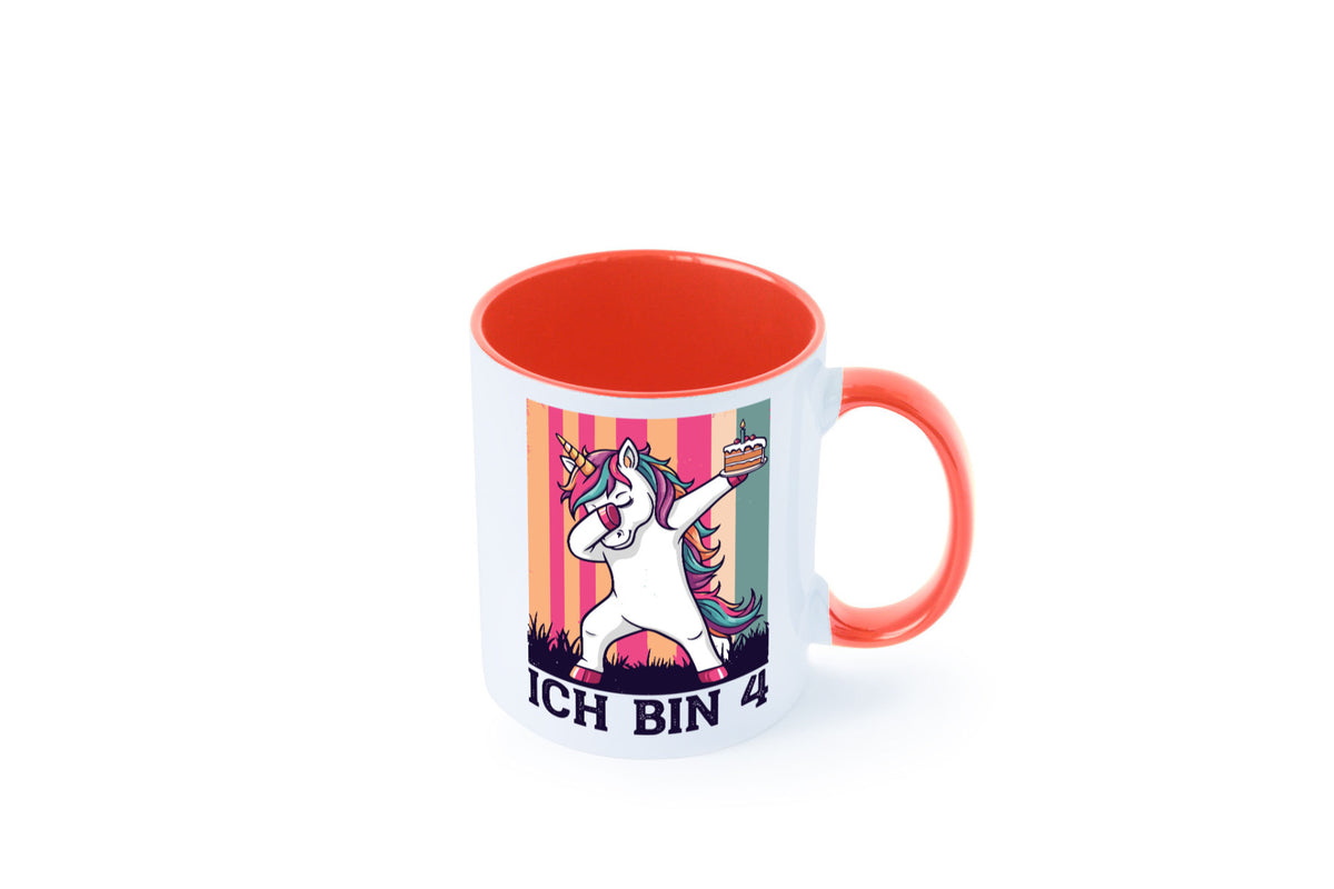 4 Geburtstag | Einhorn Damping Mädchen lustig Geschenkidee Geschenk Tasse