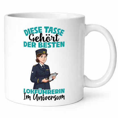 Im Universum: Lokführerin | Zug Beruf lustig Arbeit Kollegen Büro Geschenk Tasse