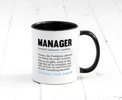 Manager | Definition lustig Management Geschenk Humor Geschenkidee lustiger Tasse