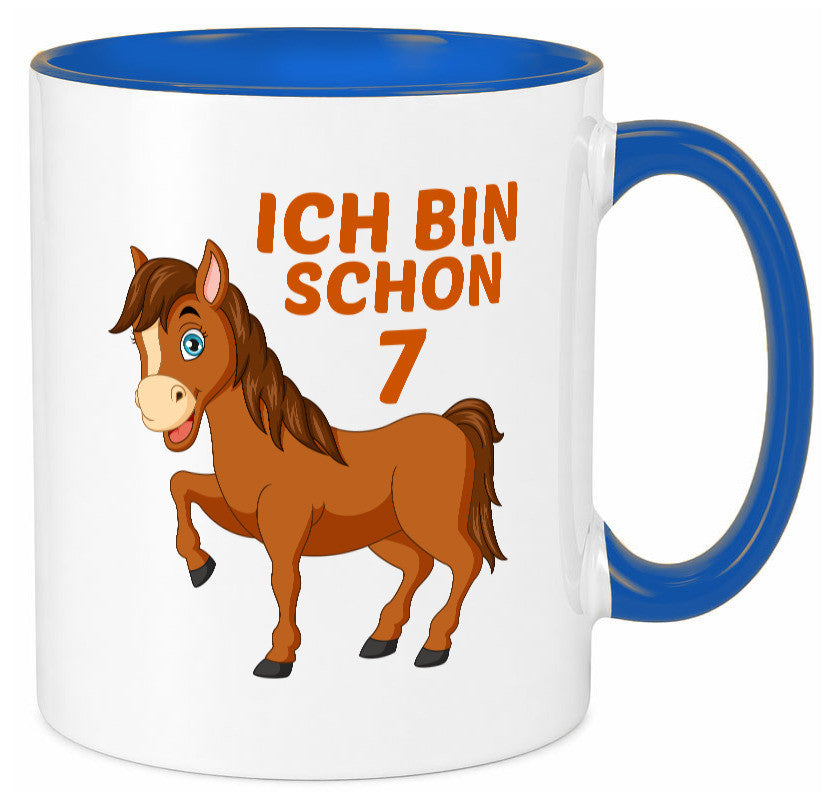 7. Geburtstag | Ich bin schon 7 Pferde Pony Humor Geschenkidee Tasse