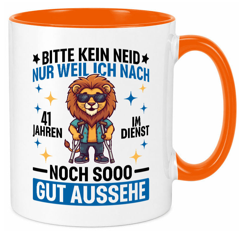 41 Jahre im Dienst | Arbeitsjubiläum Arbeit lustig Kollegen Büro Geschenk Tasse