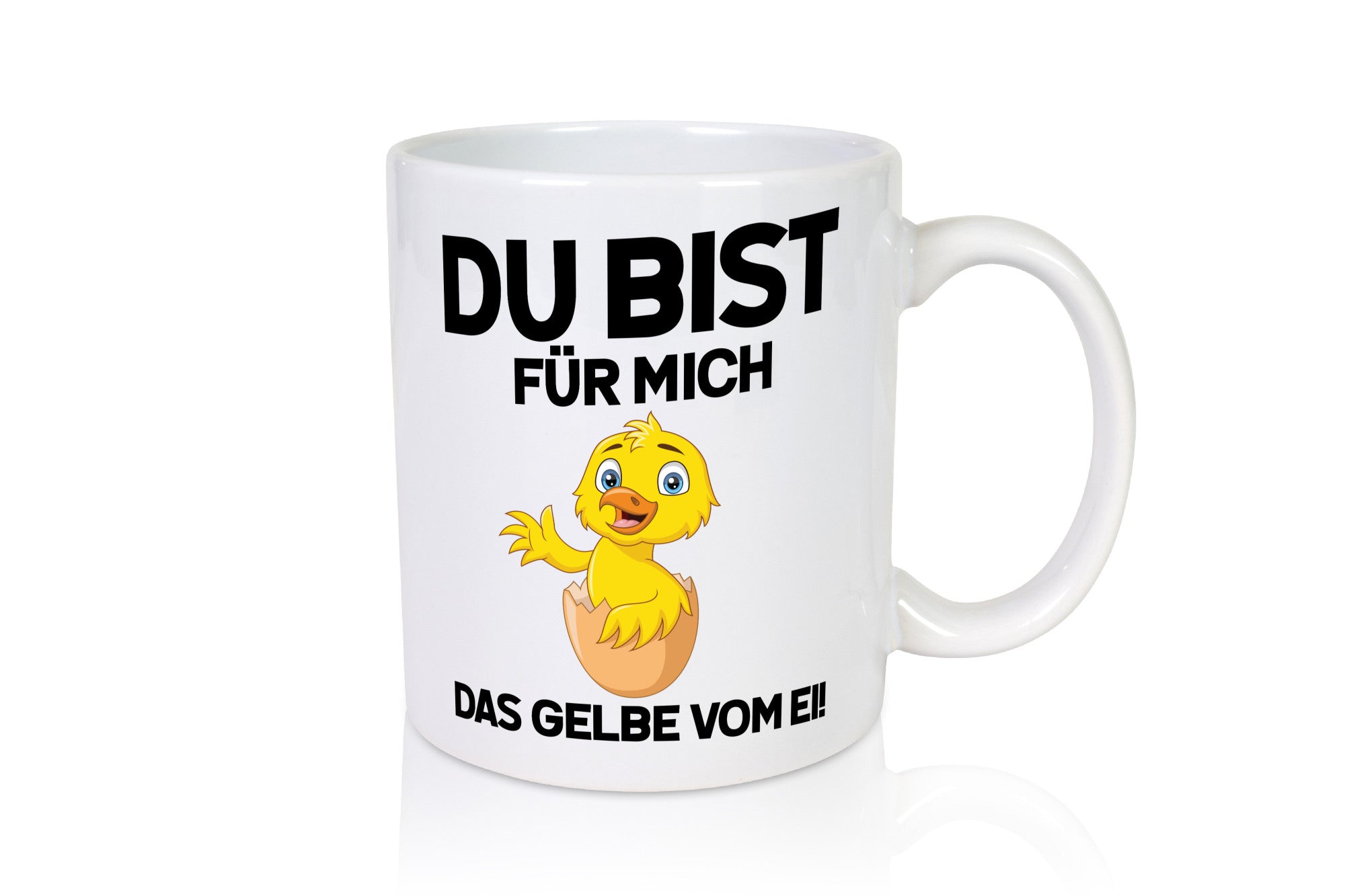 Das Gelbe vom Ei | Süßes Küken mit Eierschale am Kopf Comic v2 lustiger Spruch