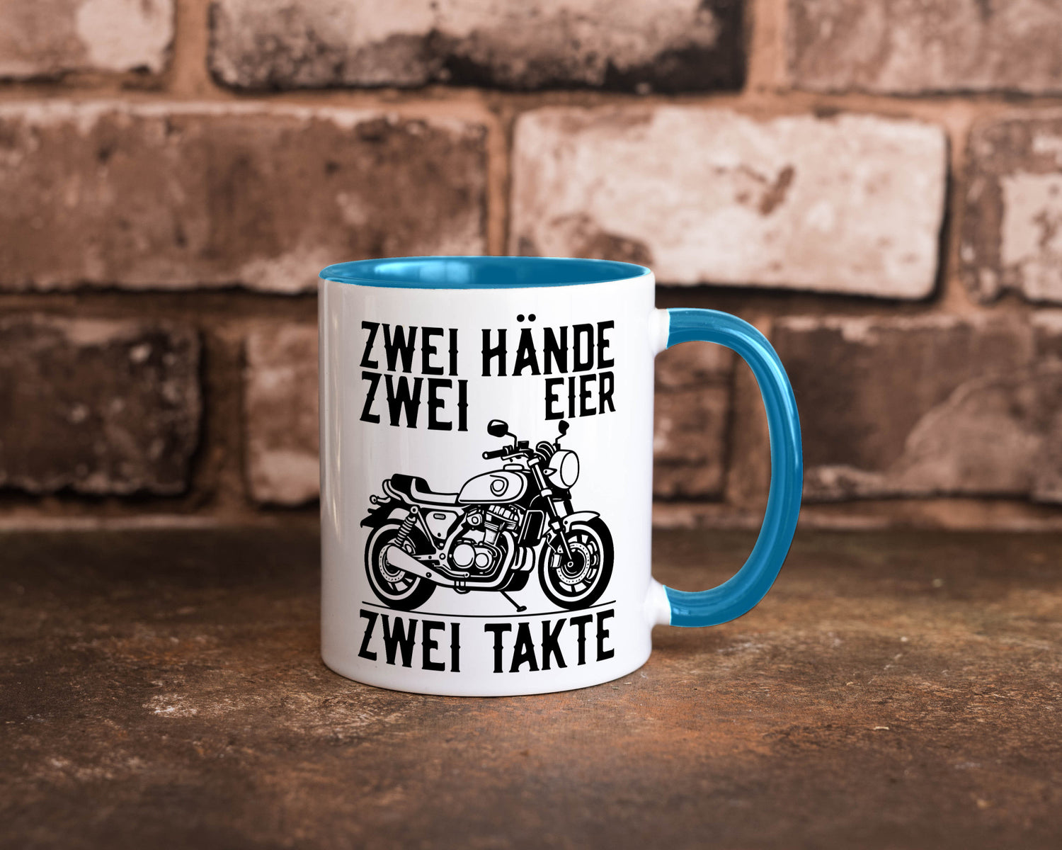 Zwei Hände | Zweitaktmotor Motorrad Moped Biker Geschenkidee Humor Tasse
