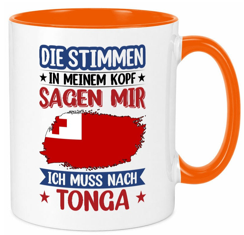 Tonga | Urlaub Stimmen in meinem Kopf Traumland lustiger Spruch Geschenk Humor Tasse