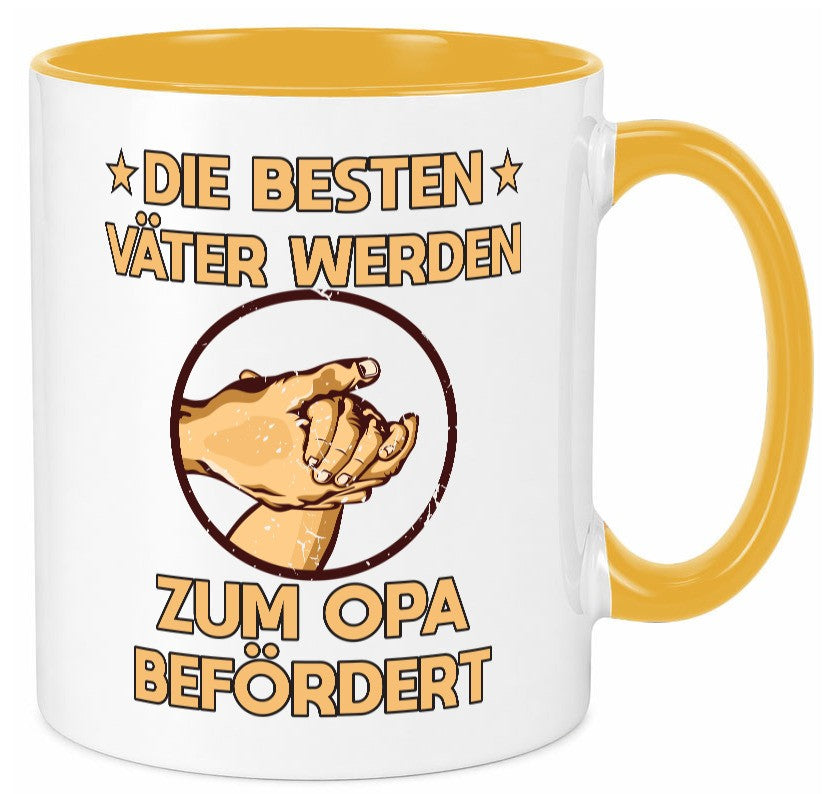 Besten Väter werden zum Opa befördert | Zwei Hände Geschenkidee Familie Humor Tasse