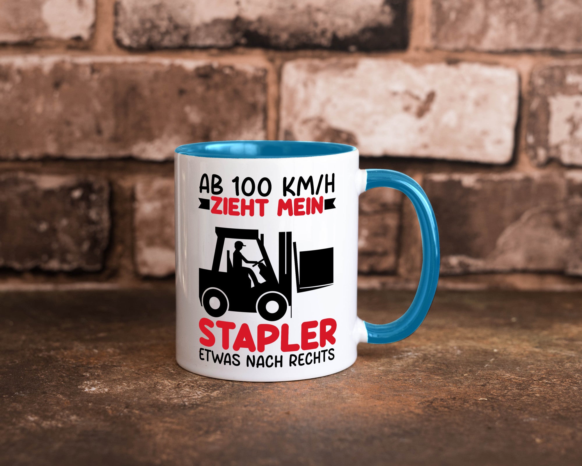 Stapler zieht nach Rechts | Staplerfahrer Arbeit Geschenkidee Kollegen Büro