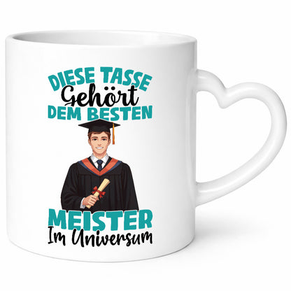 Im Universum: Meister | Meisterbrief Humor Geschenkidee Tasse