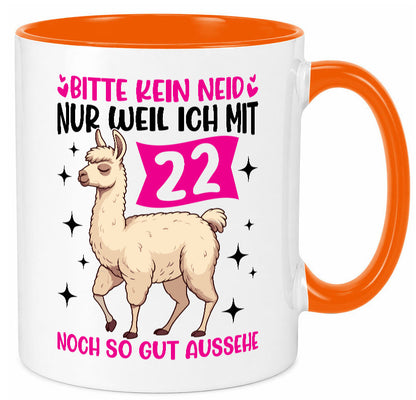 22. Geburtstag | 22 Jahre Lama gut aussehen lustig Geschenkidee Geschenk Tasse