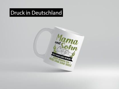 Mama und Sohn | Herz eine Seele Beste Mutter lustiger Spruch Geschenk Familie