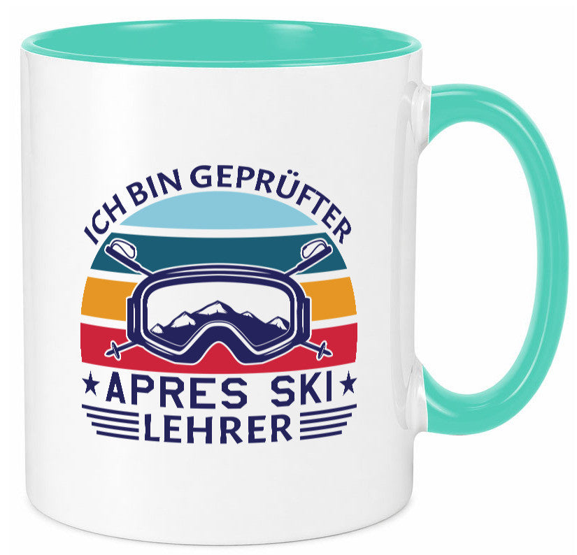 Geprüfter Apres Ski Lehrer | Ski-Brille Berge Ski-Stöck lustig Humor