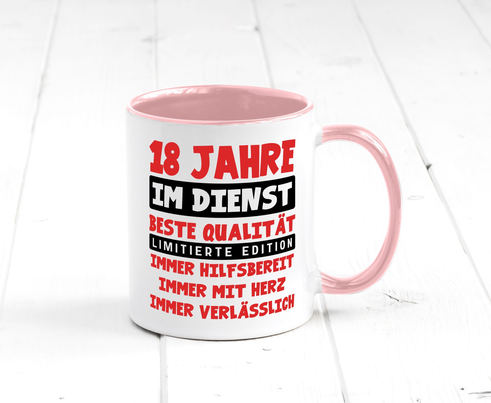 18 Jahre im Dienst | Jubiläum Arbeit v9 Geschenkidee Kollegen Büro Humor Tasse