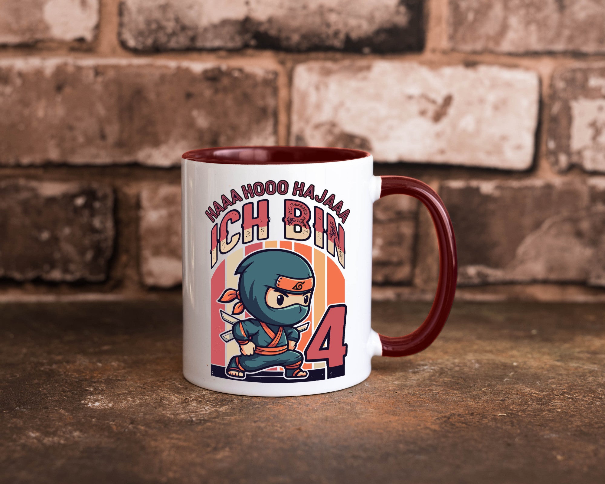 4. Geburtstag | Ninja Junge 4 Jahre lustiger Spruch Geschenk Geschenkidee Tasse