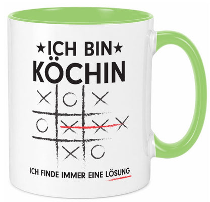Löse Probleme: Köchin | Chefköchin Chefkoch lustig Arbeit Kollegen Büro Tasse