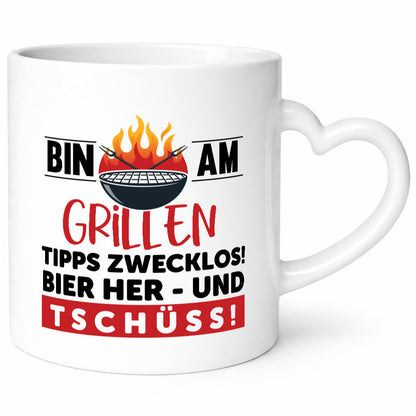 Bin am Grillen | Bier her und Tschüss Grillmeister lustiger Spruch Geschenk