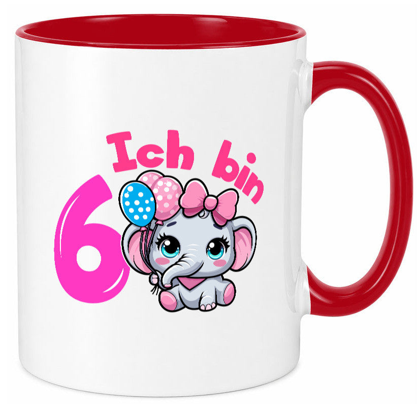6. Geburtstag | 6 Jahre Elefant Mädchen Humor Geschenkidee Tasse