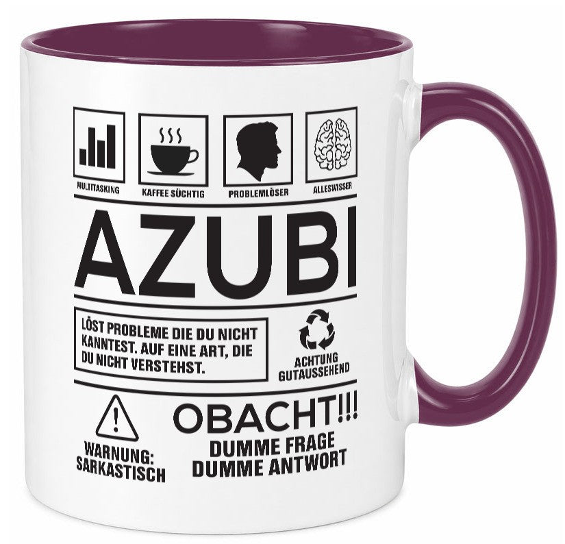 Achtung Probleme Azubi | Ausbildung Lehre Lehrling lustiger Spruch Geschenk Tasse
