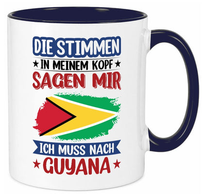 Guyana | Urlaub Stimmen in meinem Kopf Traumland lustig Humor Geschenkidee Tasse