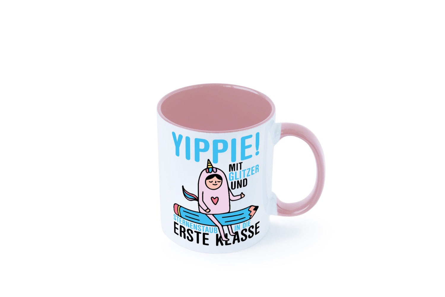 Mit Glitzer und Sternenstaub | Einschulung Einhorn lustiger Spruch Geschenk