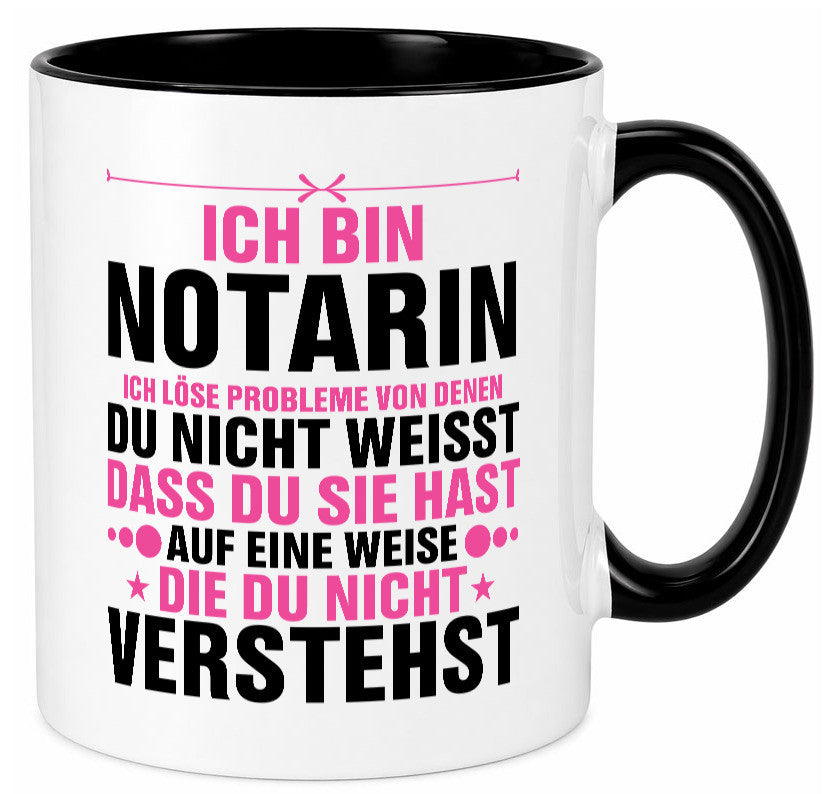 Löse Probleme: Notarin | Juristin v2 lustiger Spruch Geschenk Humor Tasse