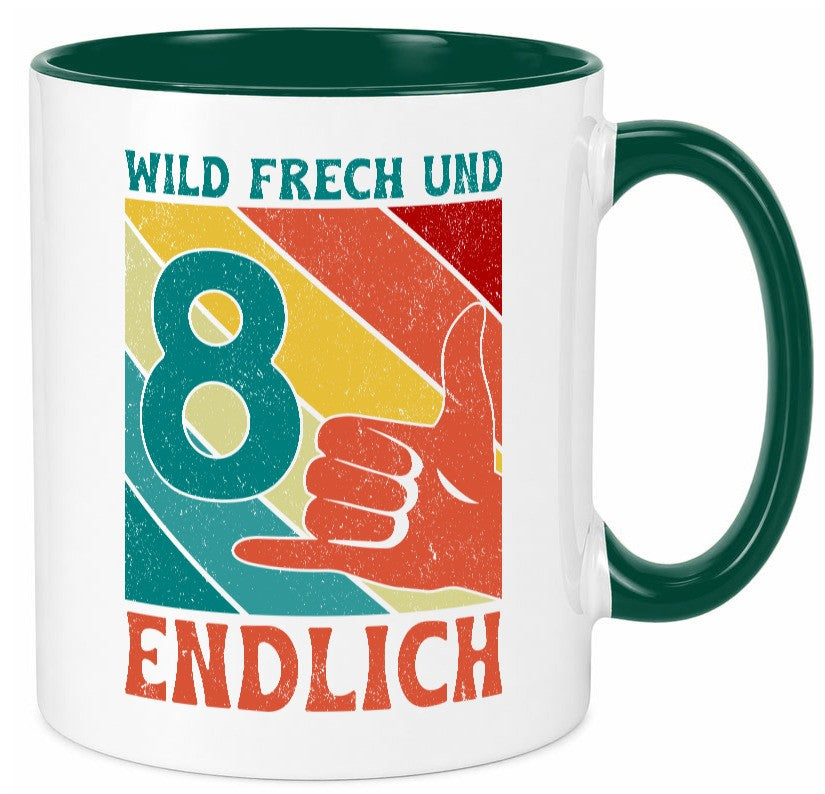 8. Geburtstag | 8 Jahre Wild und Frech Humor Geschenkidee Tasse