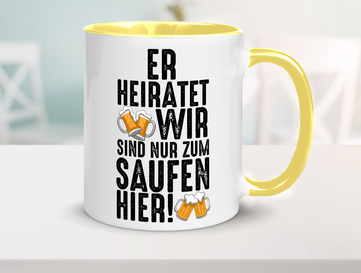 JGA | Er heiratet Junggesellenabschied Polterabend v2 lustiger Spruch Geschenk