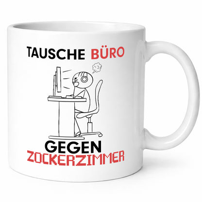 Tausche Büro | Zocker Gamer Videospiele Nerd Comic lustiger Spruch Geschenk