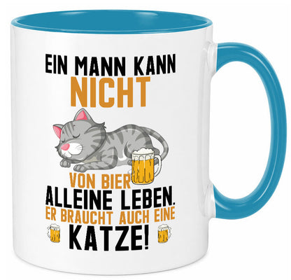 Von Bier leben | Mann braucht eine Katze Katzenliebhaber Geschenk Tierliebhaber