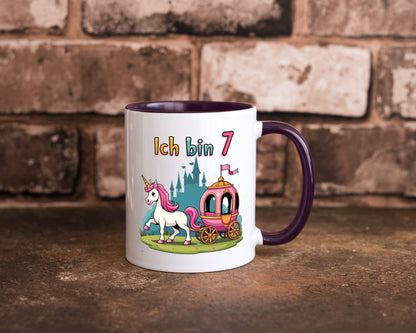 7. Geburtstag | Prinzessin in Kutsche Einhorn lustiger Spruch Geschenk