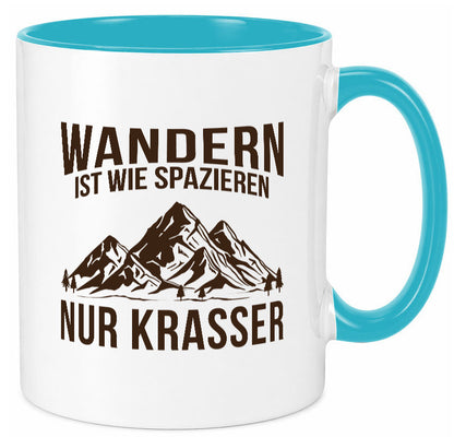 Wandern wie spazieren, nur krasser | Gebirge Bäume Geschenk Humor Geschenkidee