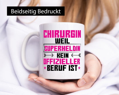 Superheldin Chirurgin | Chirurgie Krankenhaus Geschenkidee Humor Tasse