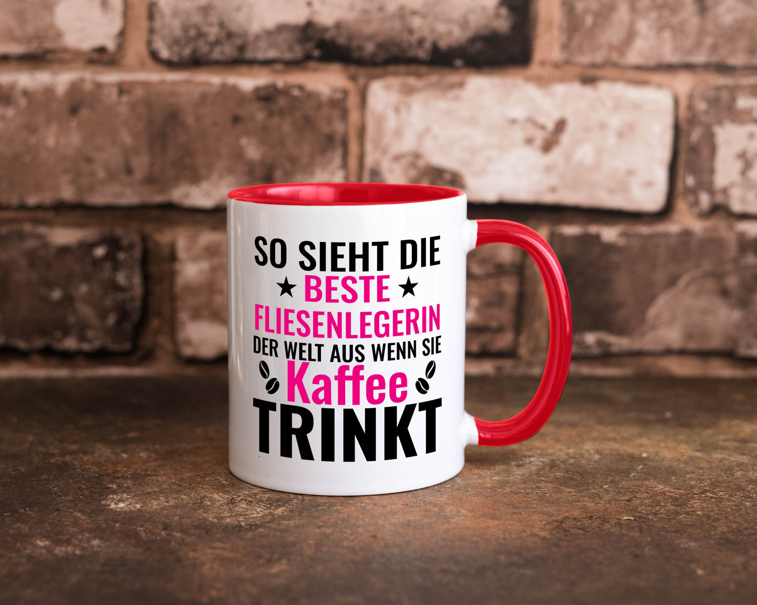 Kaffee trinkt: Fliesenlegerin | Fliesenlegen Bau Humor Geschenkidee Tasse
