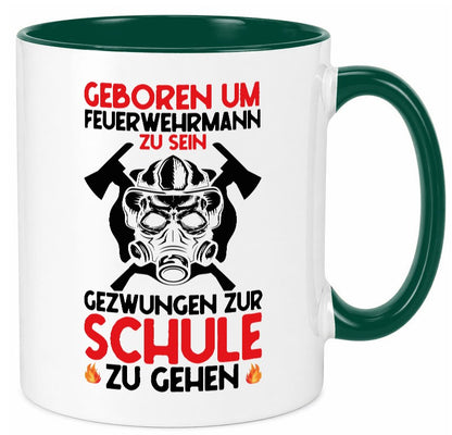 Geborener Feuerwehrmann | Feuerwehr Brand Maske Schule lustiger Spruch Geschenk Tasse