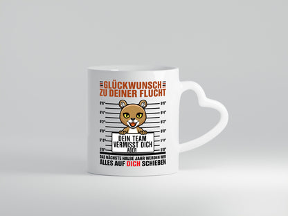 Glückwunsch zu deiner Flucht | Abschiedsgeschenk v2 lustiger Spruch Geschenk