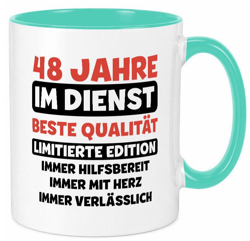 48 Jahre im Dienst | Jubiläum Arbeit v3 Humor Kollegen Büro Geschenkidee Tasse