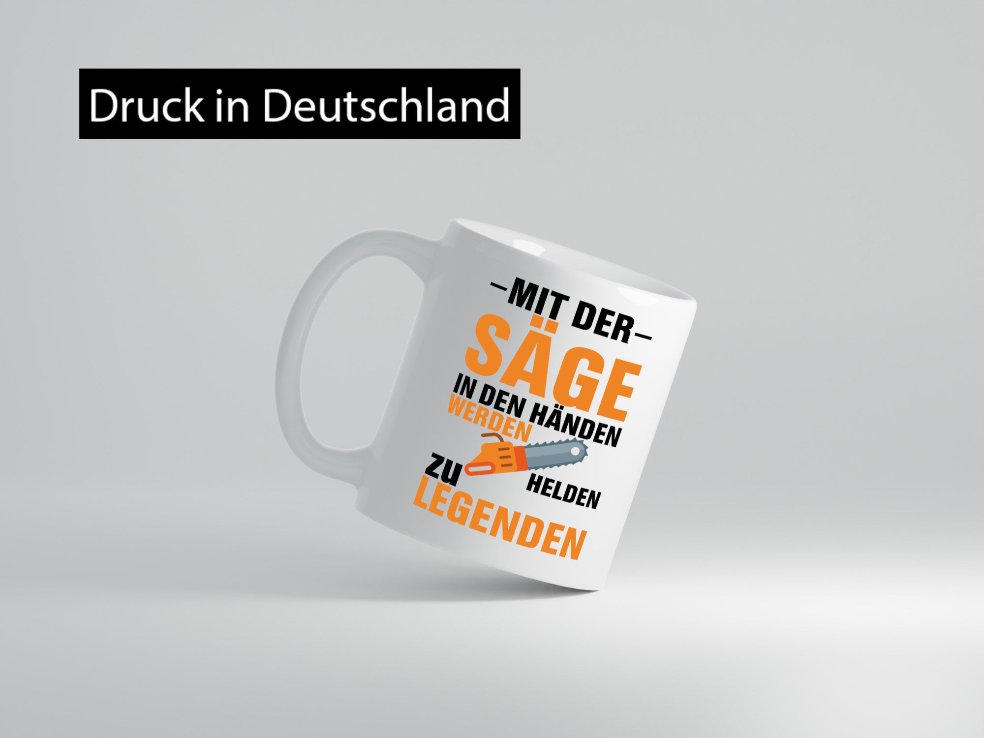 Mit der Säge in den Händen | Holzfäller lustiger Spruch Geschenk Humor
