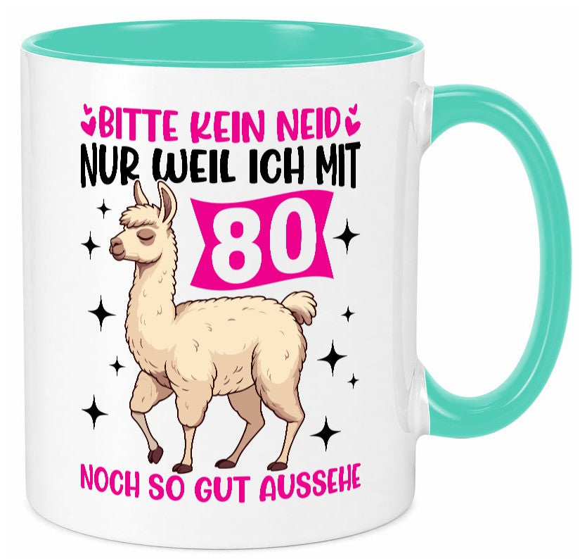 80. Geburtstag | 80 Jahre Lama gut aussehen Geschenk Geschenkidee lustiger Tasse