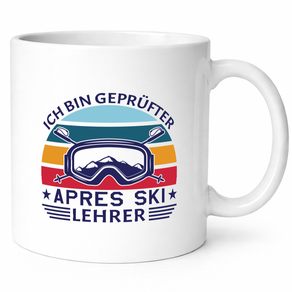 Geprüfter Apres Ski Lehrer | Ski-Brille Berge Ski-Stöck lustig Humor