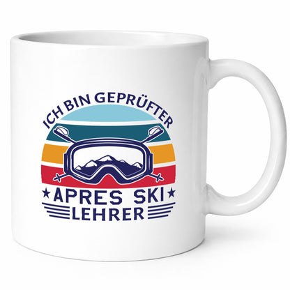 Geprüfter Apres Ski Lehrer | Ski-Brille Berge Ski-Stöck lustig Humor