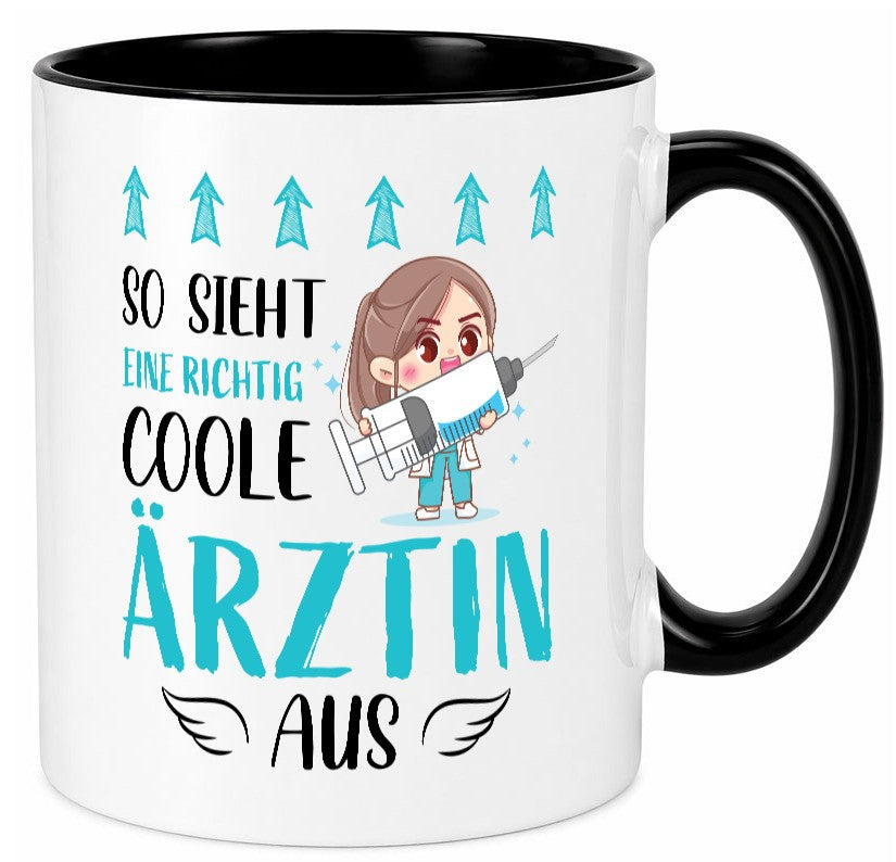 So sieht eine richtig Coole Ã„rztin aus | Krankenhaus Geschenk Humor Tasse