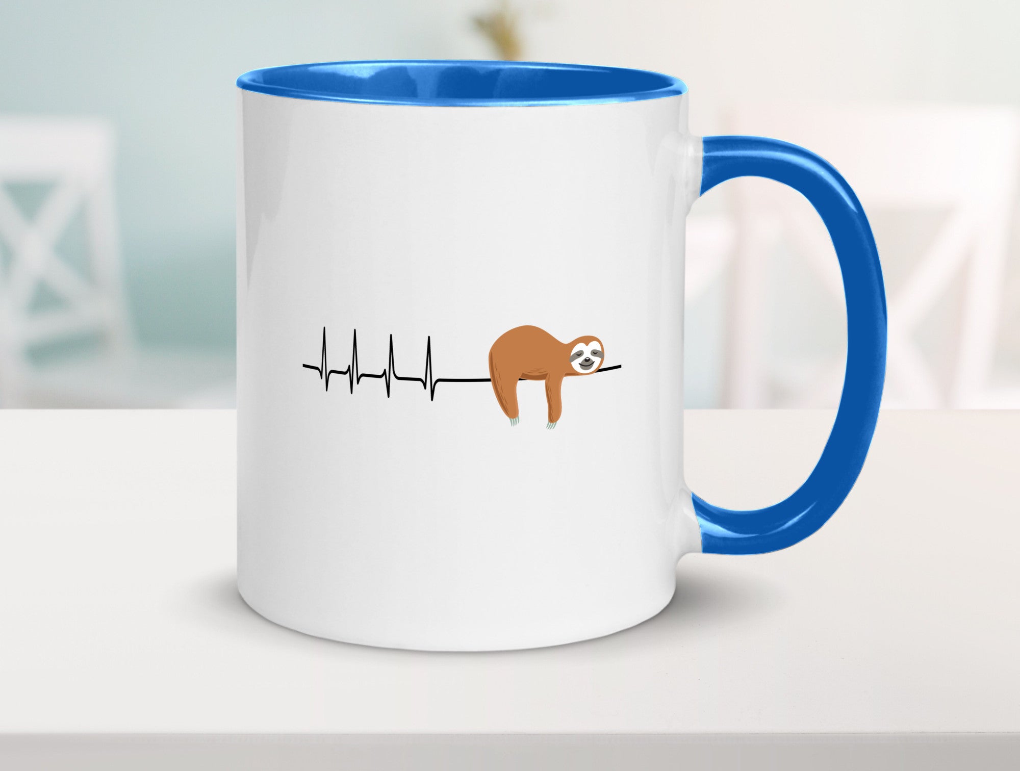 Herzschlag Faultier | Faulheit Morgenmuffel faul Humor Tierliebhaber
