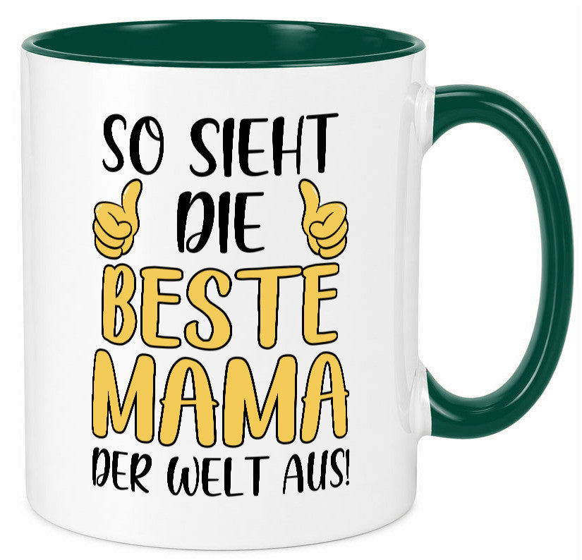 Beste Mama der Welt | Daumen hoch Geschenk Familie Geschenkidee lustiger Spruch Tasse