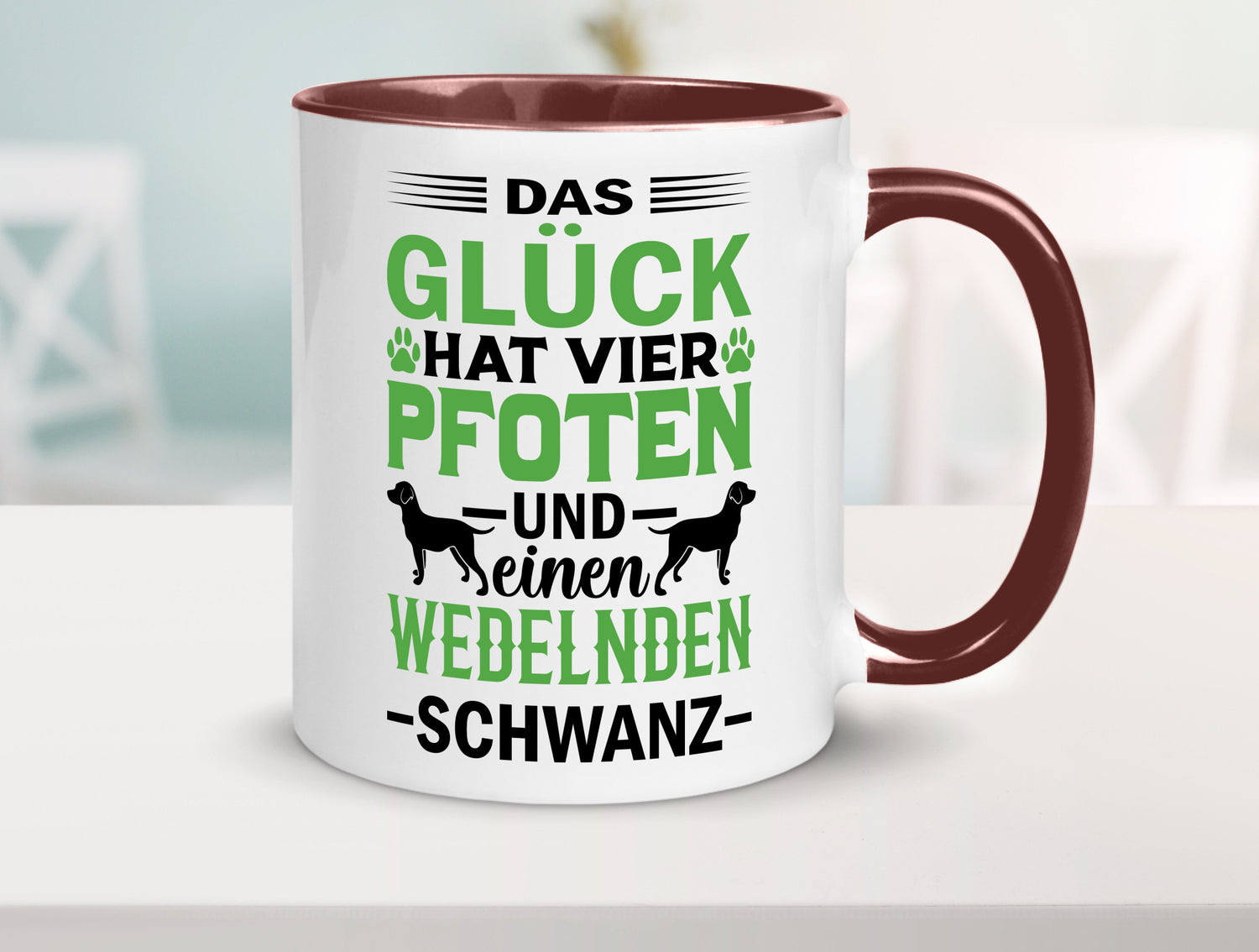 Das Glück hat 4 Pfoten | Hundeliebhaber Ich liebe Hunde Geschenk Tierliebhaber