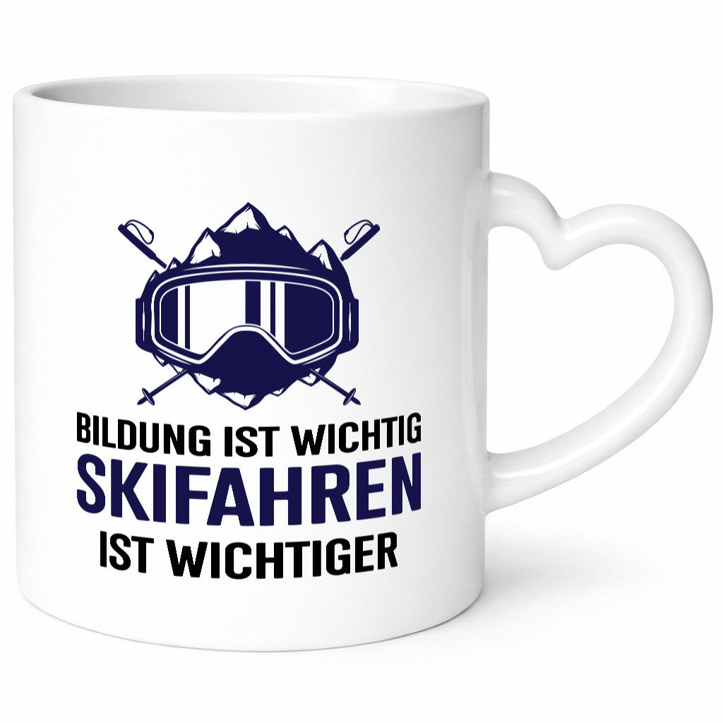 Bildung ist Wichtig | Skifahren Wichtiger Alpen Humor Geschenkidee Tasse