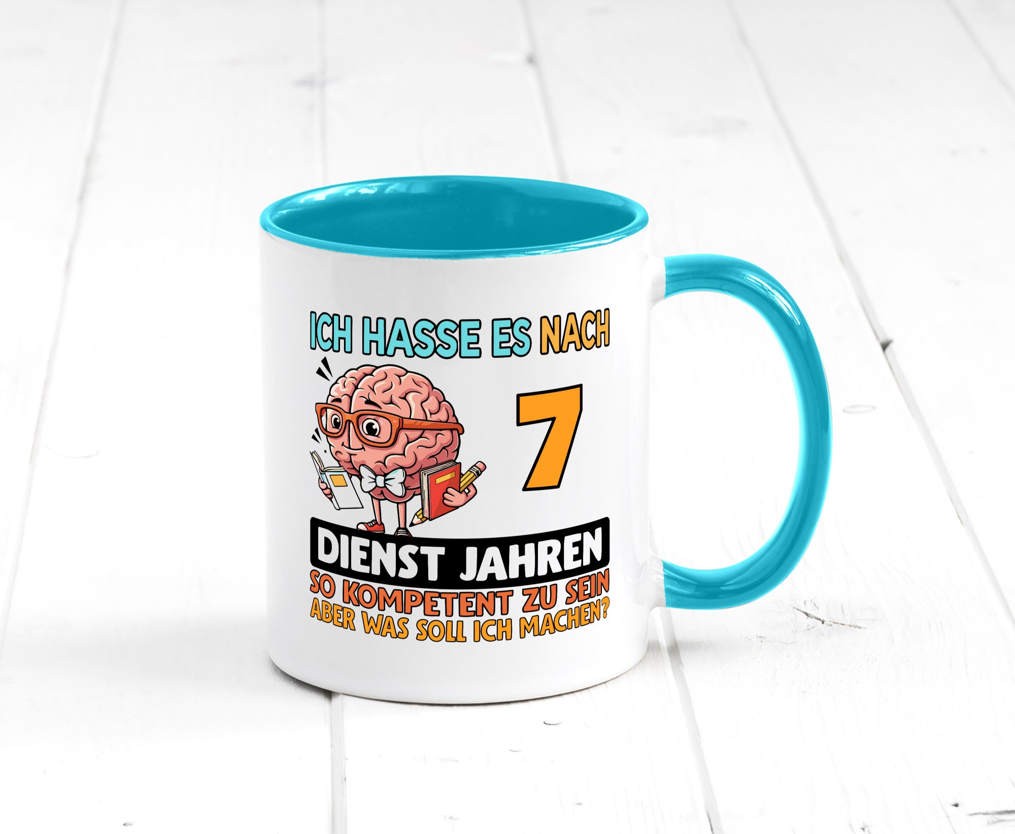 7 Dienstjahre | Arbeit Kompetent lustig Kollegen Büro Geschenk Tasse